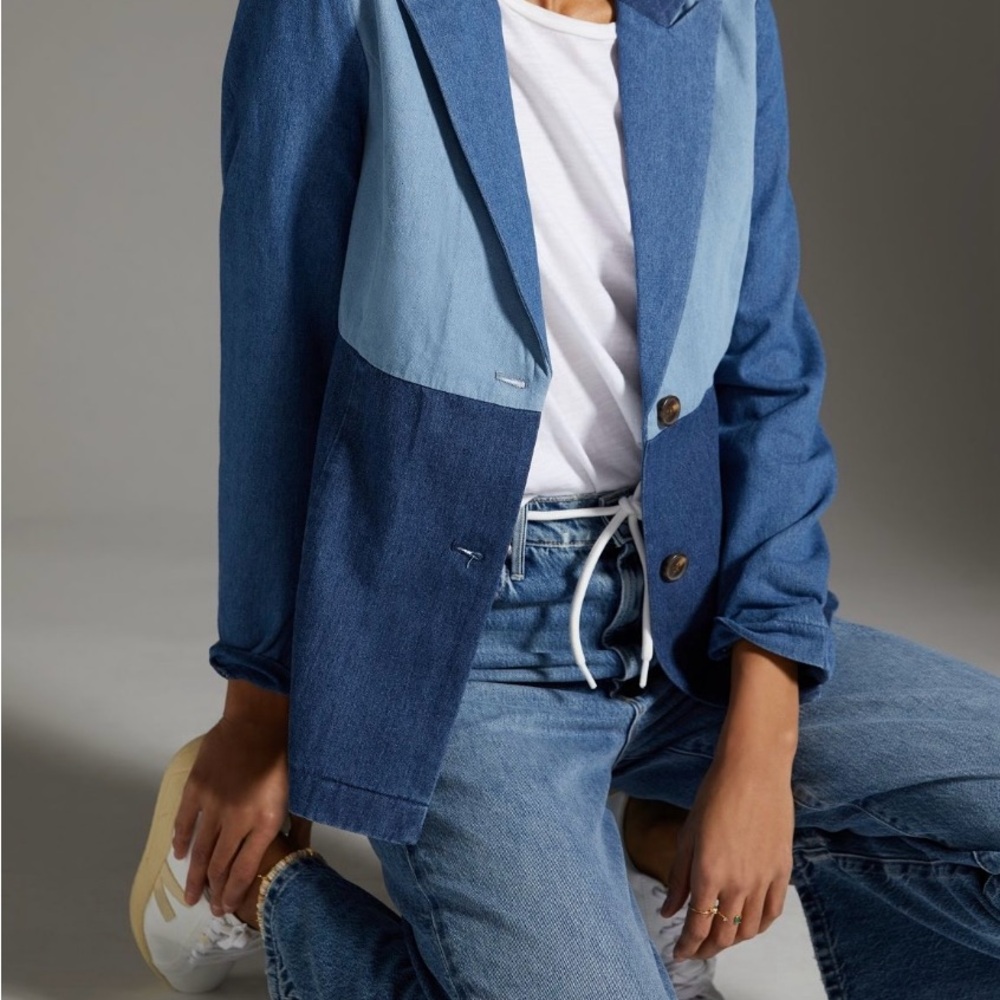 Avec Les Filles Denim Jacket in Blue Shades